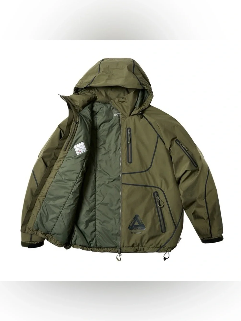 Palace Gore-Tex Infinium Jacket Olive Green, Men's Size XL FW24 Full Zip